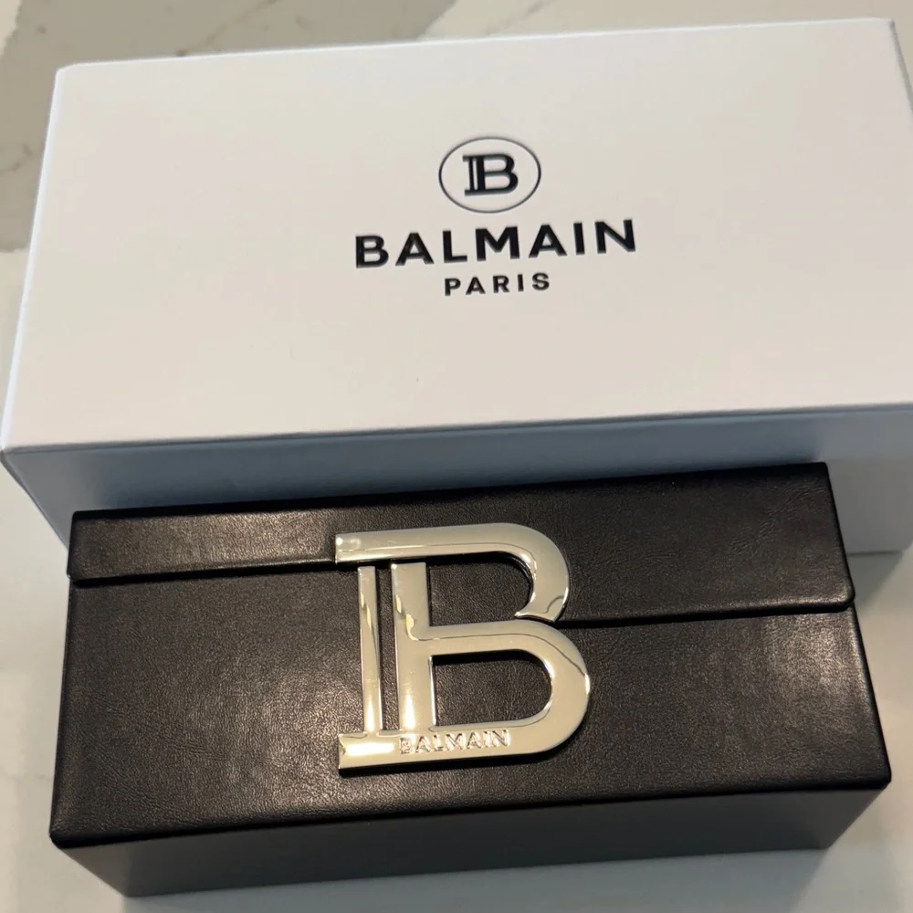 Balmain Black Sunglasses  Case with Silver Logo